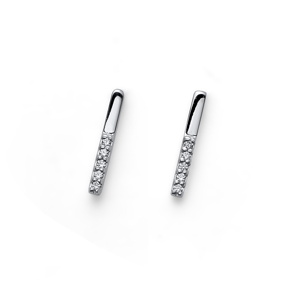 Oliver Weber Collection Earrings 925ag Rh Cz Swarovski Set With 5 Zirconia